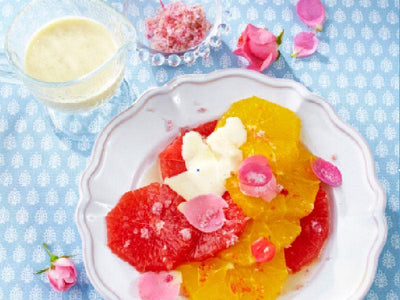 Orangen-Grapefruit-Salat mit Mandelcreme