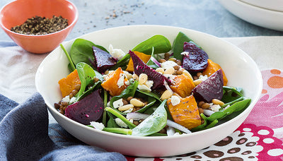 Linsensalat mit Kürbis und Roter Bete