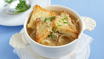 Französische Zwiebelsuppe mit Gruyere-Käse