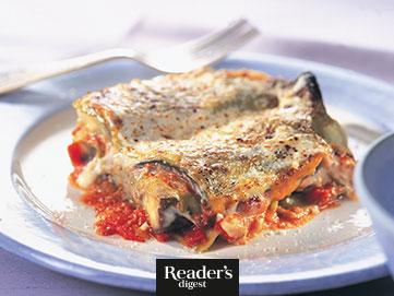 Auberginen-Lasagne mit Tomatensauce