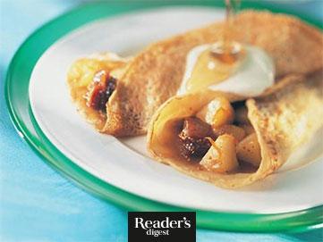Pfannkuchen mit Birnen und Feigen