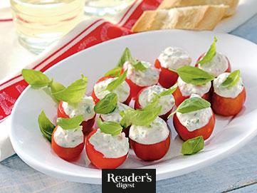 Cocktailtomaten mit Ricotta-Rucola-Creme