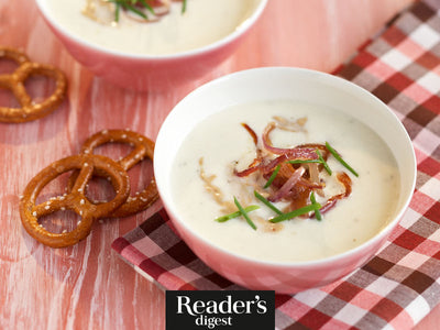 Käsesuppe mit karamellisierten Zwiebeln