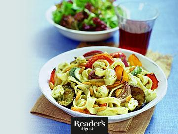 Pasta mit gegrilltem Gemüse