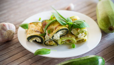 Zucchiniröllchen mit Ricotta
