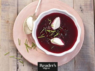 Rote-Bete-Suppe mit Frischkäse