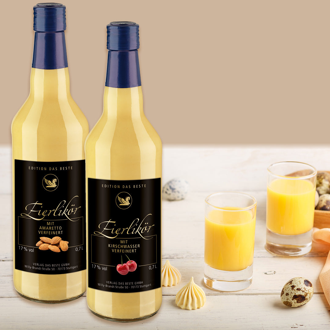 Eierliköre: Kirschwasser & Amaretto (2er-Set)