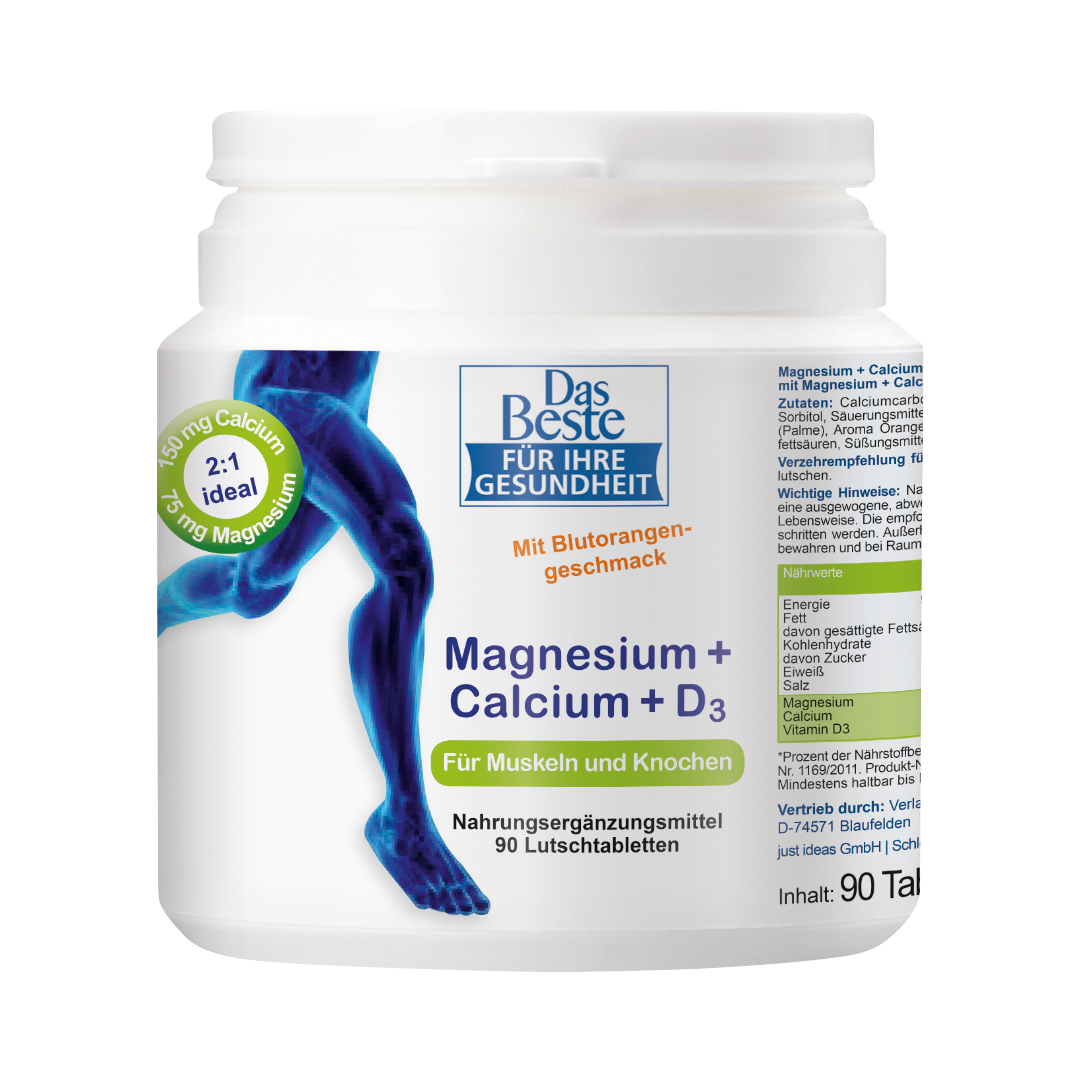 Magnesium + Calcium + D3 Lutschtabletten