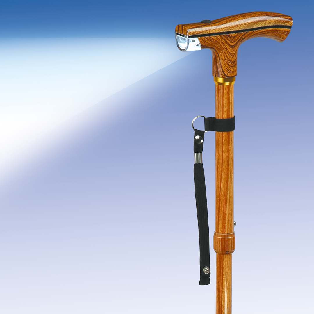 faltbarer Gehstock mit Licht