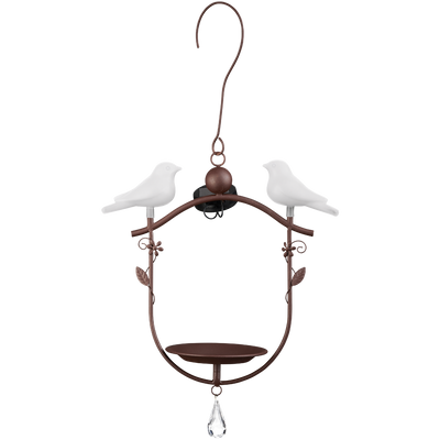 Solar Vogeltränke mit LED-Vogel-Paar