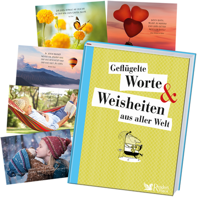 Buch Geflügelte Worte und Weisheiten plus Postkarten-Set (2er Set)