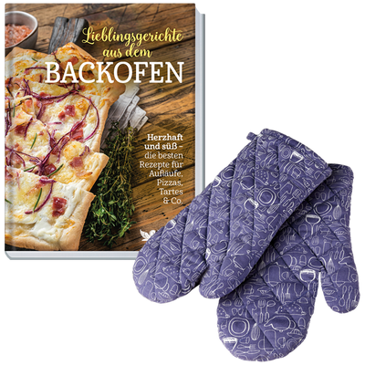 Kochbuch:Lieblingsgerichte aus dem Backofen + Ofenhandschuhe (2er Set)