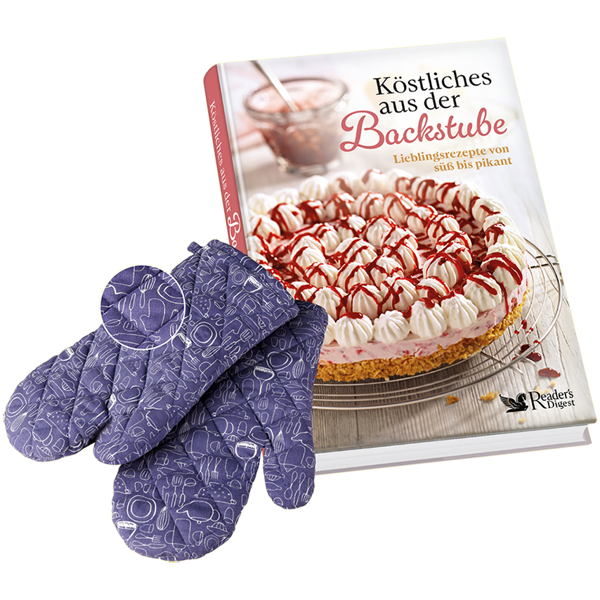 Backbuch: Köstliches aus der Backstube + Ofenhandschuhe (Set)