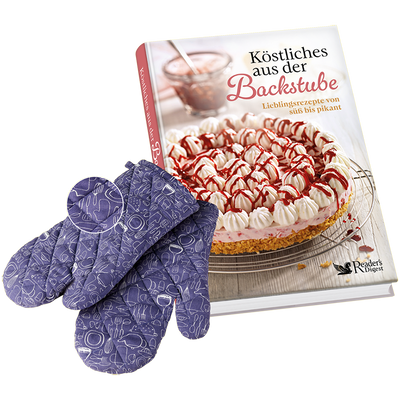 Backbuch: Köstliches aus der Backstube + Ofenhandschuhe (Set)