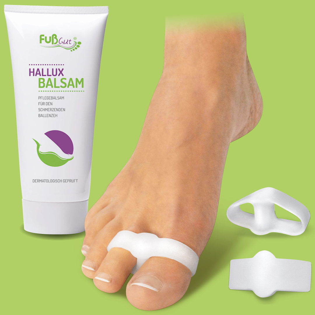 Hallux-Set: Balsam + Gel-Doppelringe