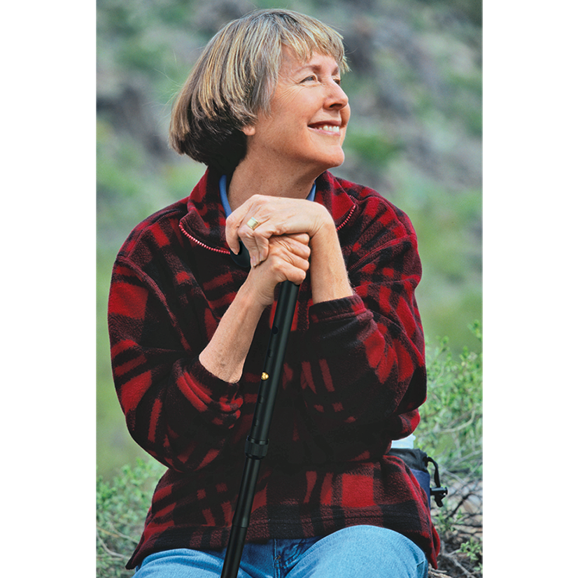 faltbarer Gehstock mit Tasche