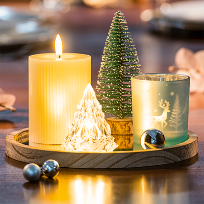 LED Kerzenteller Natale Rund