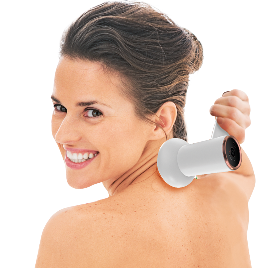 Handliches Massagegerät mit 5 Massageköpfen