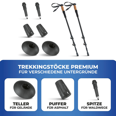Teleskop-Trekkingstöcke Premium