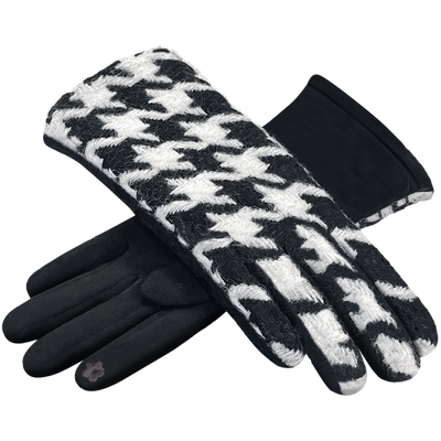 Handschuhe mit Hahnentrittmuster