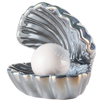 Deko-LED in silberner Muschelform
