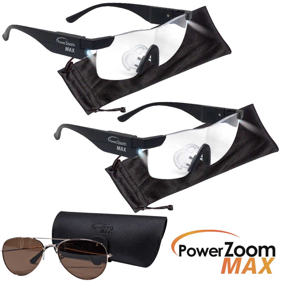 Vergrößerungsbrille Power Zoom Max (2 Brillen + 1 Sonnenbrille)