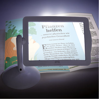 LED-Leselupe mit Standfuss