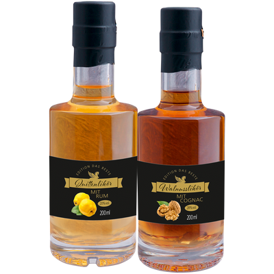 Quittenlikör mit Rum + Edler Walnuss 2er Set