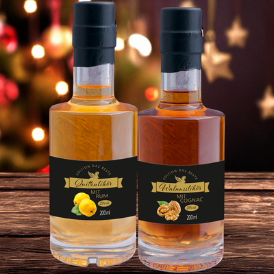 Quittenlikör mit Rum + Edler Walnuss 2er Set