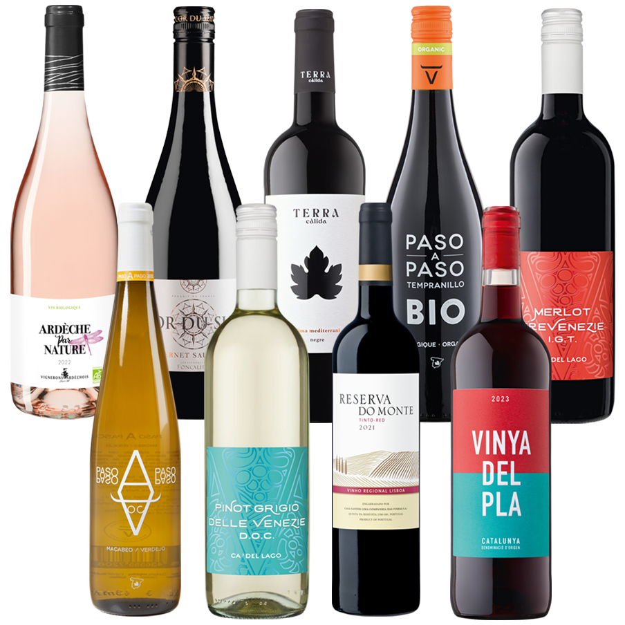 9er Weinpaket Cuvee vs. Reinsortige Weine International