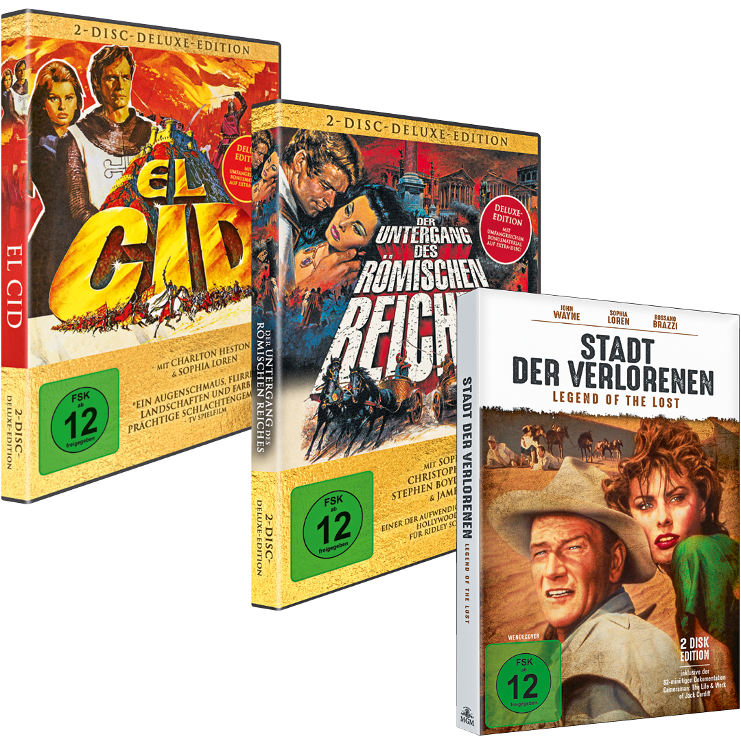 Sophia-Loren-Set (El Cid, Der Untergang des Römischen Reiches, Stadt der Verlorenen)