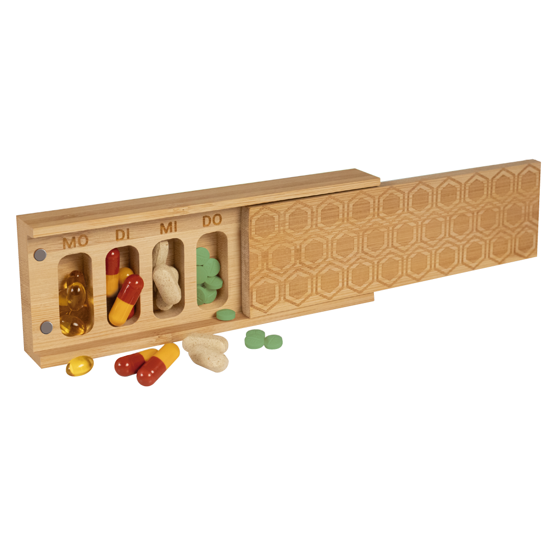 Tablettenbox aus Bambus