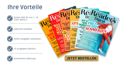 »Reader's Digest« Vorteils-Abo - 1. Heft nur 1 Euro