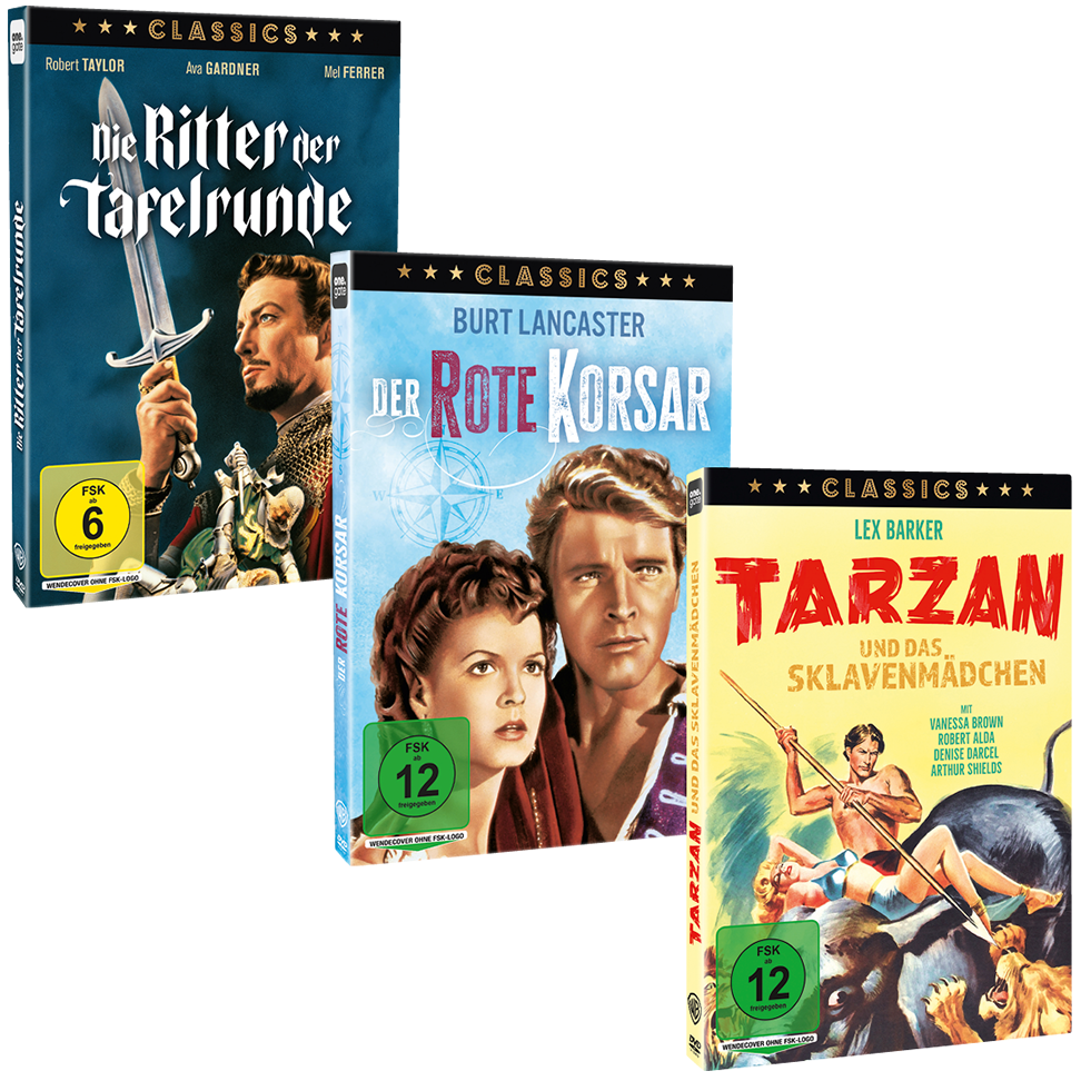 Abenteuer - Filmklassiker (Die Ritter der Tafelrunde / Der rote Kosar / Tarzan und das Sklavenmädchen)