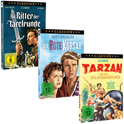 Abenteuer - Filmklassiker (Die Ritter der Tafelrunde / Der rote Kosar / Tarzan und das Sklavenmädchen)