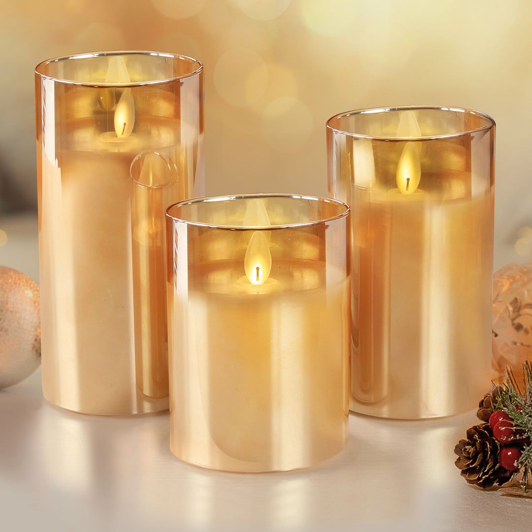Glaskerzen LED 3er Set