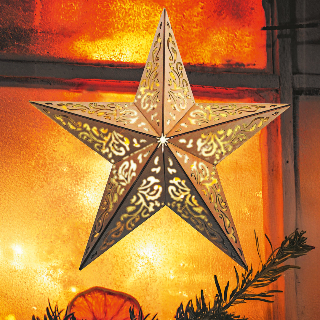 LED-Weihnachtsstern aus Holz