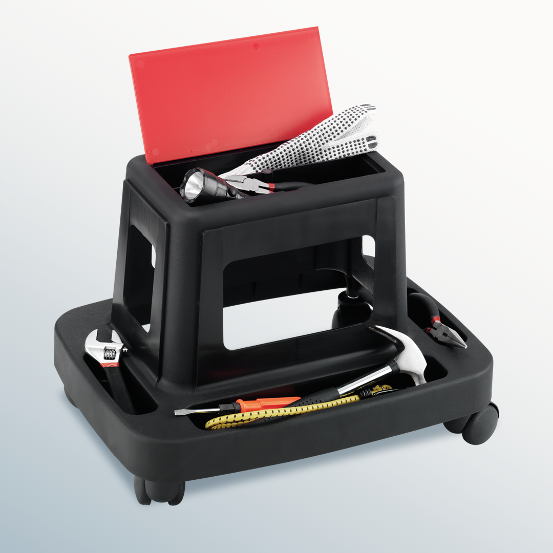 Rollhocker mit Aufbewahrung