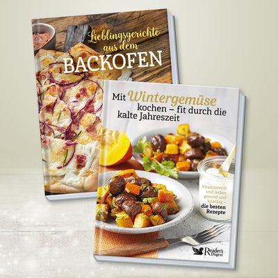 Kochbücher-2er-Set: Lieblingsgerichte aus dem Backofen + Mit Wintergemüse kochen