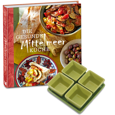 Set: Kochbuch »Die gesunde Mittelmeerküche« + Dip-Schalen