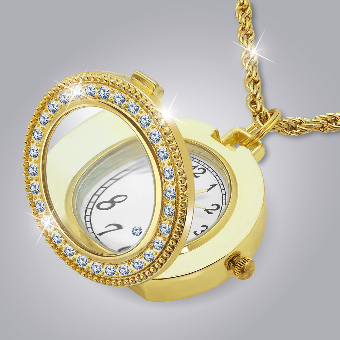Lupenkette mit Uhr