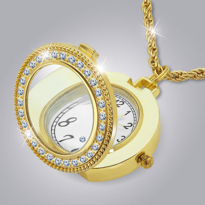 Lupenkette mit Uhr