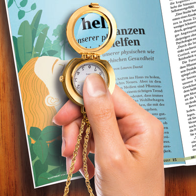 Lupenkette mit Uhr