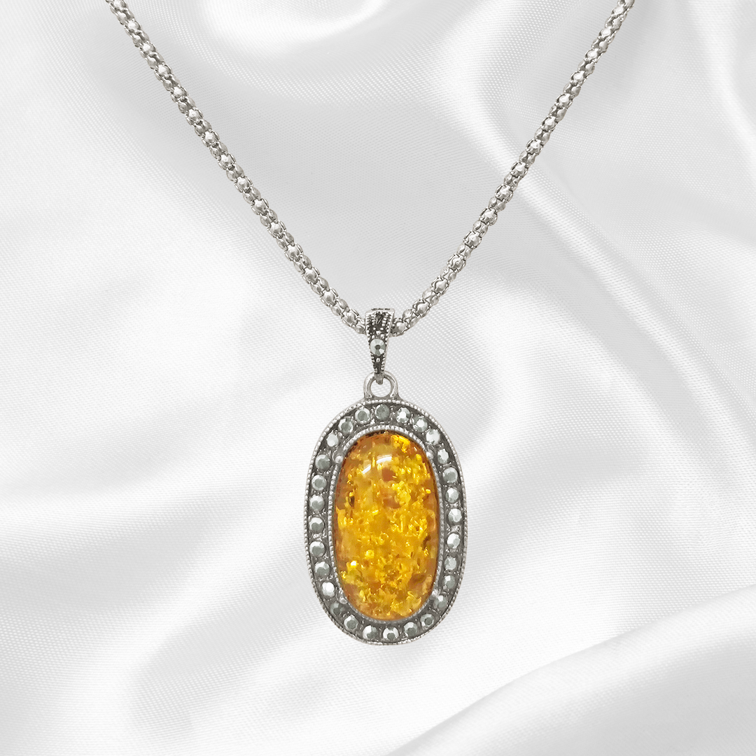 Bernstein-Anhänger mit Kette