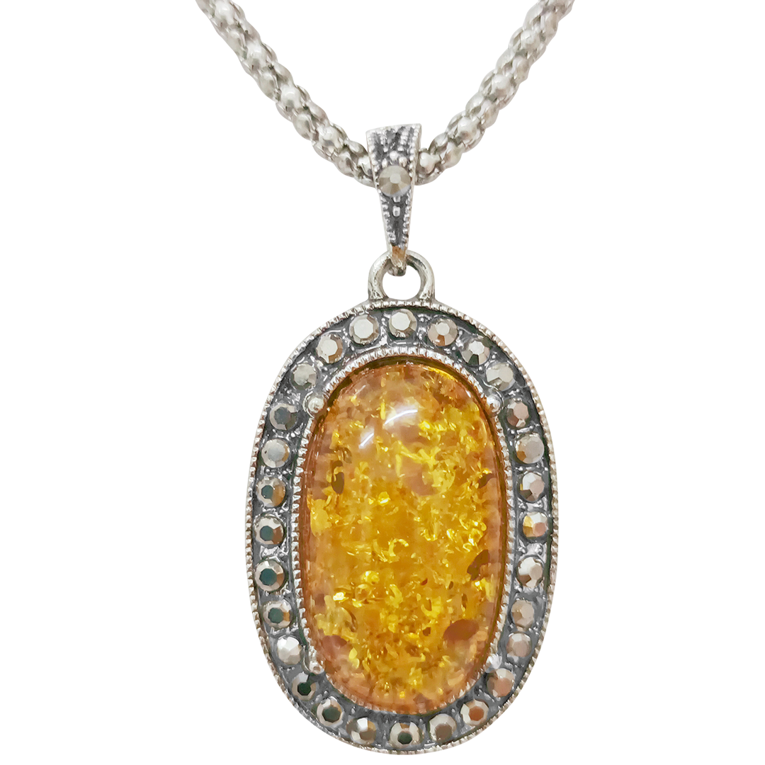 Bernstein-Anhänger mit Kette