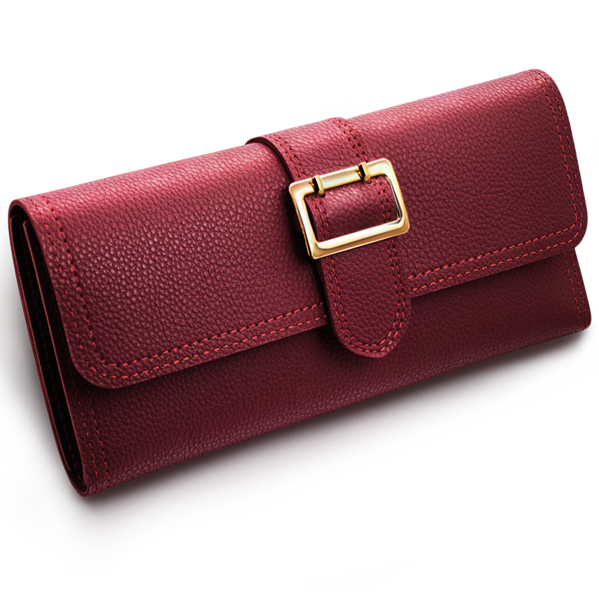 Damen Geldbörse und Armbanduhr in Burgunderrot