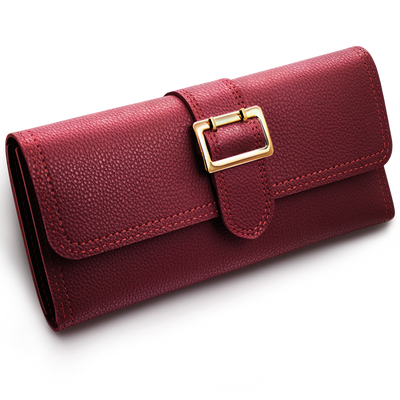 Damen Geldbörse und Armbanduhr in Burgunderrot