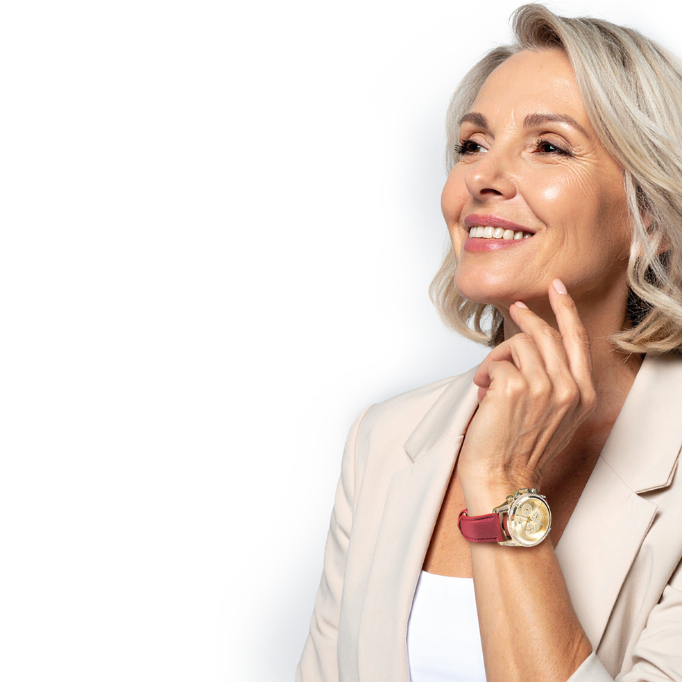 Damen Geldbörse und Armbanduhr in Burgunderrot