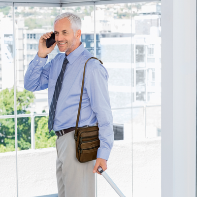 Herren Lederumhängetasche (braun)