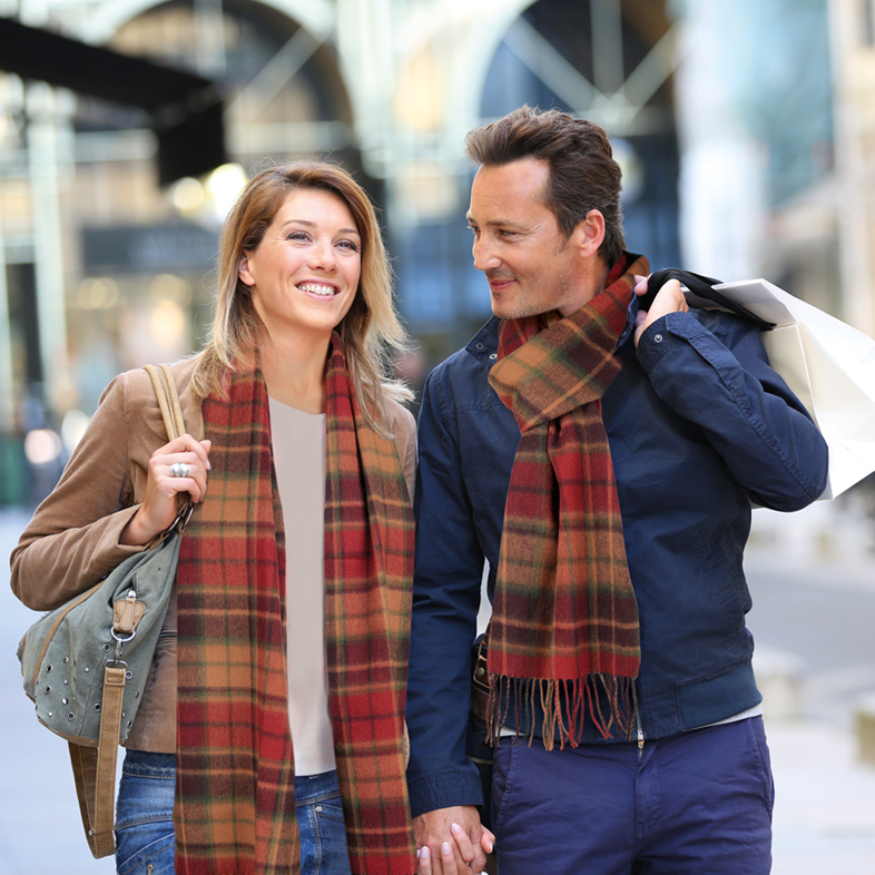 Wollschal Orange-Schwarz